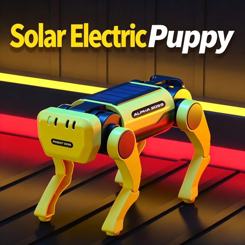 Stem Solar Robot Kit For Kids - Kit di Montaggio per Cane Meccanico