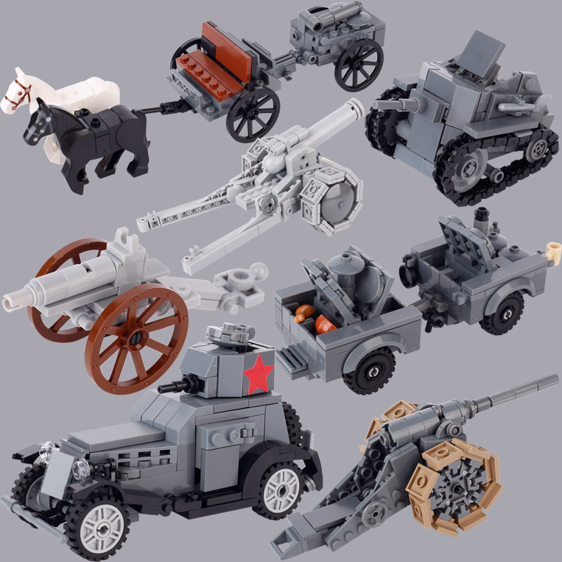 Lego Compatible Military Tank - WW1 Carro Armato Militare Italiano Sovietico