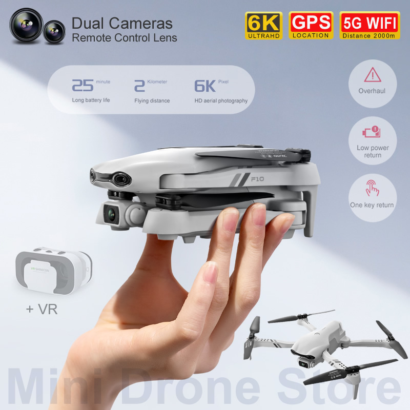 Fpv Brushless Rc Drone 4K - F10 RC Elicotteri Regalo GPS Drone