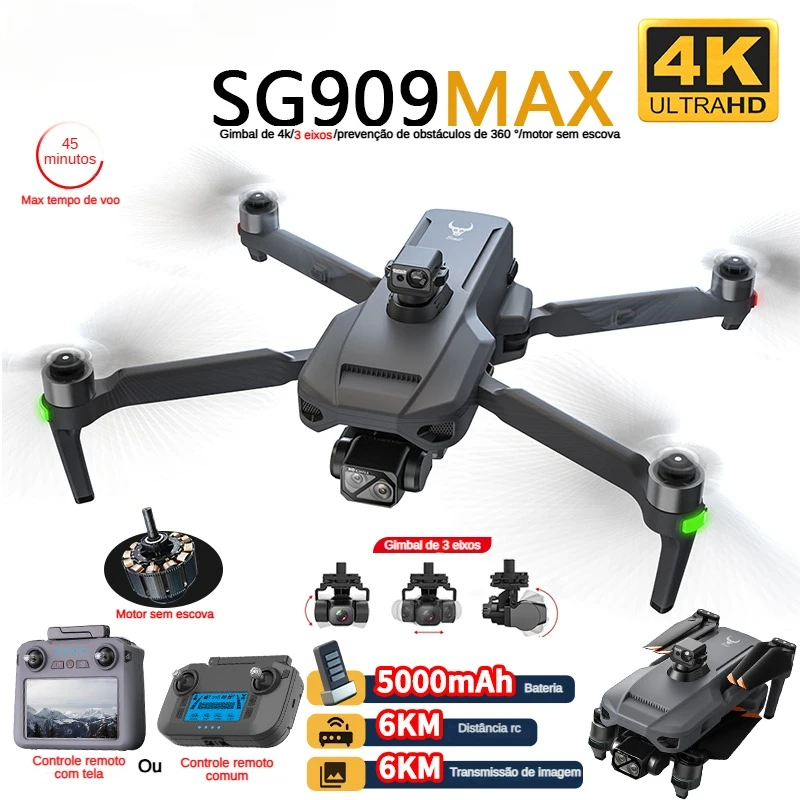 Fpv Brushless Rc Drone 4K - ZLL SG909 SG909MAX Drone professionale con