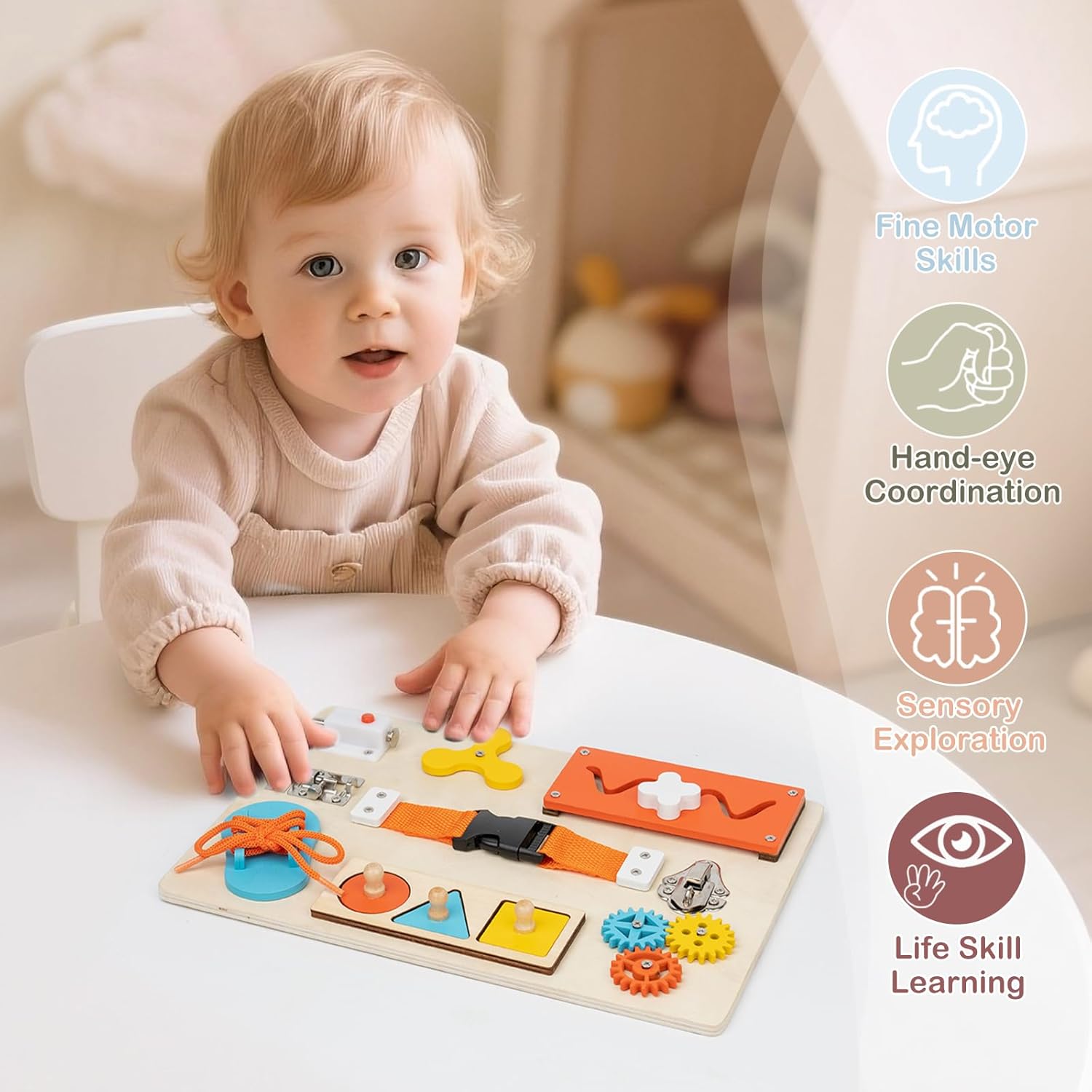 Tavola occupata Montessori per - Montessori Wooden Busy Board Toddler recensione e prezzo