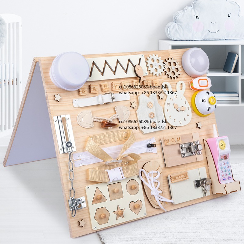 Tavola delle Attività Montesso - Montessori Wooden Busy Board Toddler recensione e prezzo
