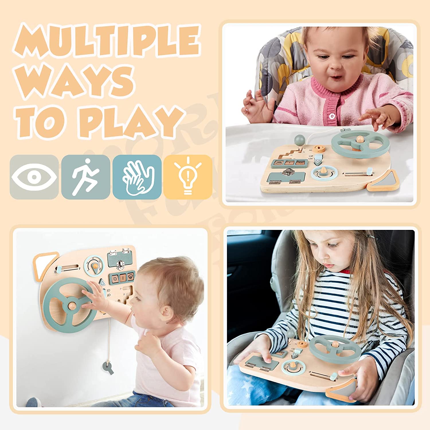 Volante giocattolo Montessori  - Montessori Wooden Busy Board Toddler recensione e prezzo