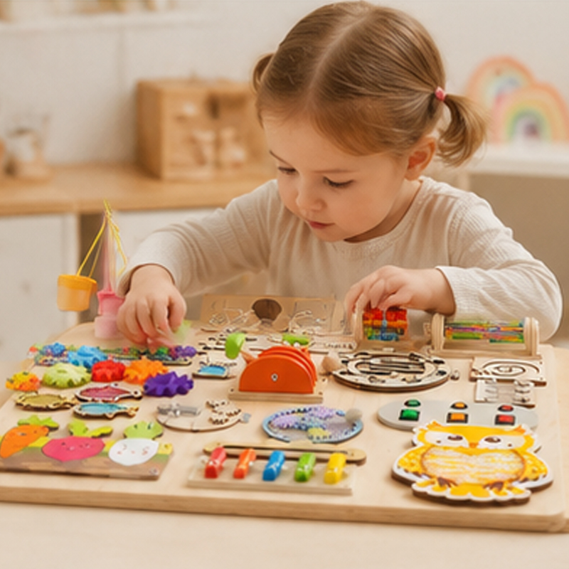 Accessori Premium per Tavola d - Montessori Wooden Busy Board Toddler recensione e prezzo